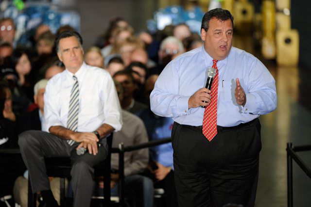 Governor Christie stumping for Mitt Romney—before Sandy struck—in October